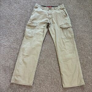 Wrangler ATG Cargo Pants Men 32x32 Beige All Terrain Gear Cotton Hiking Outdoors